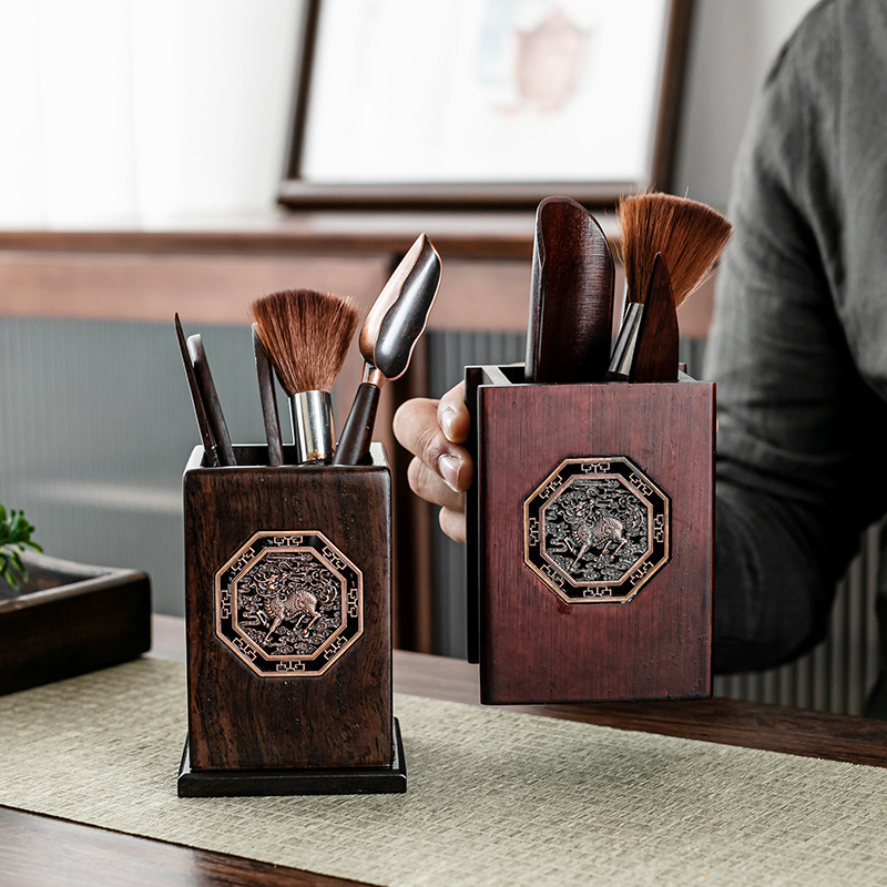 Juego de té transfronterizo fábrica ceremonia del té seis señores traje entero Ébano sándalo rojo madera maciza original ceremonia del té de bambú serie Yilin Fanyin