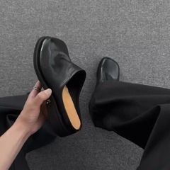 申屠私服通勤勃肯拖鞋男女包头皮凉拖鞋休闲大头增高德比鞋半拖鞋