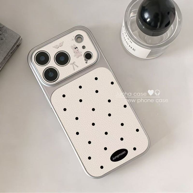Polka Dot Rabbit Large Window Protective Case with Camera Button and Full Coverage, Suitable for Apple 17Pro16/15/13/14/11
