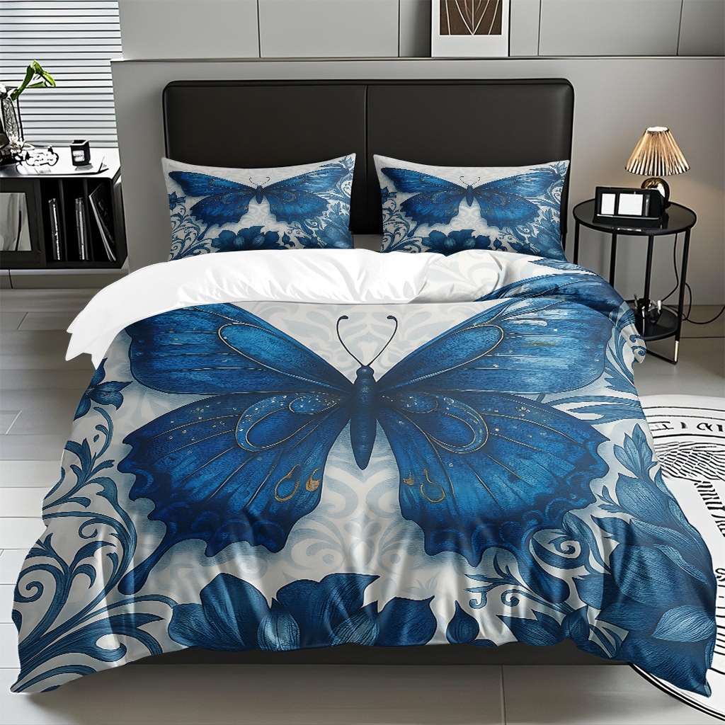 Su propia fábrica suministra directamente una variedad de colchas de impresión digital de mariposa. Comercio electrónico transfronterizo preferido para soportar el modo TEMU JIT.