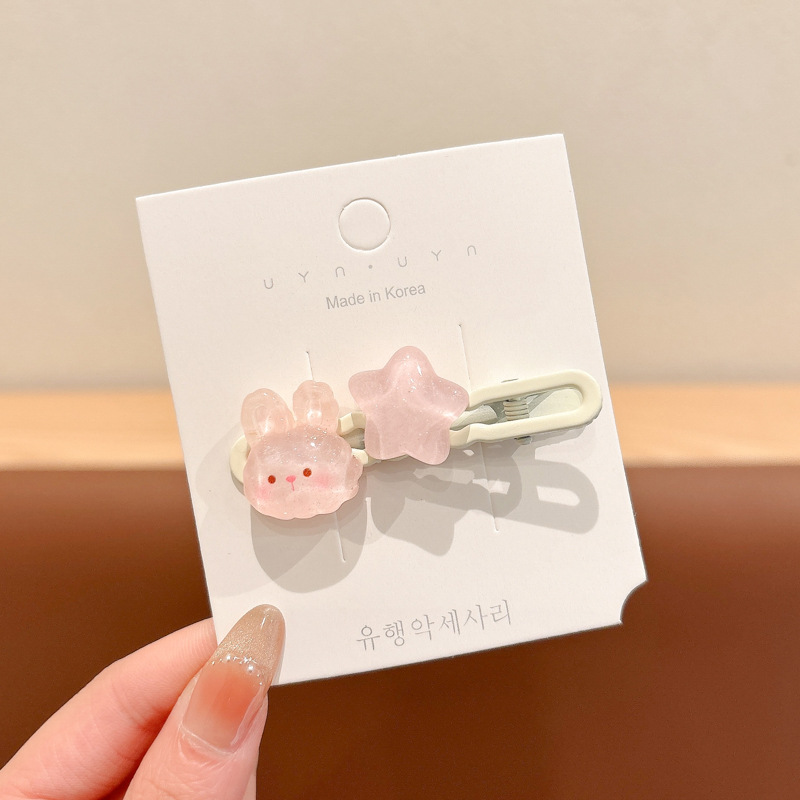 Coreana lateral frange clip de cabello de la frente de mujer sensación avanzada 2025 nuevo toque de dopamina clip de boca de pato