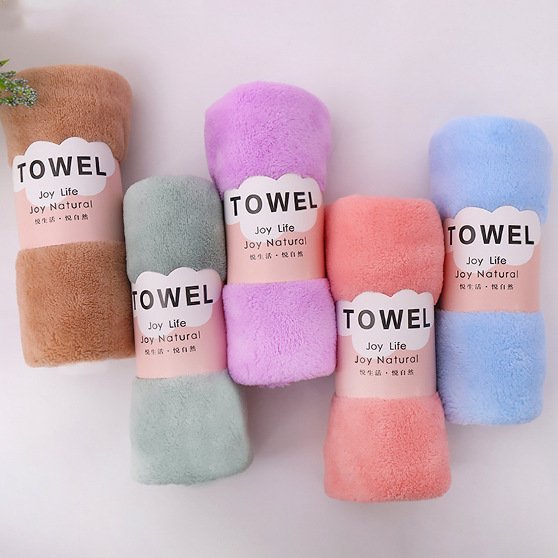 High density coral fleece towel plain face towel soft absorbent gift towel supermarket promotion gift home
