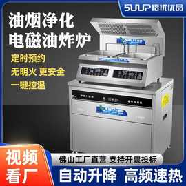 升降油炸炉台式电炸炉商用单双缸油烟净化油炸锅商业炸串薯条炸炉