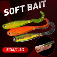 6條裝迷你根釣軟餌內置反光鋁箔仿真叉尾軟餌內德黑坑鱸魚鱖魚