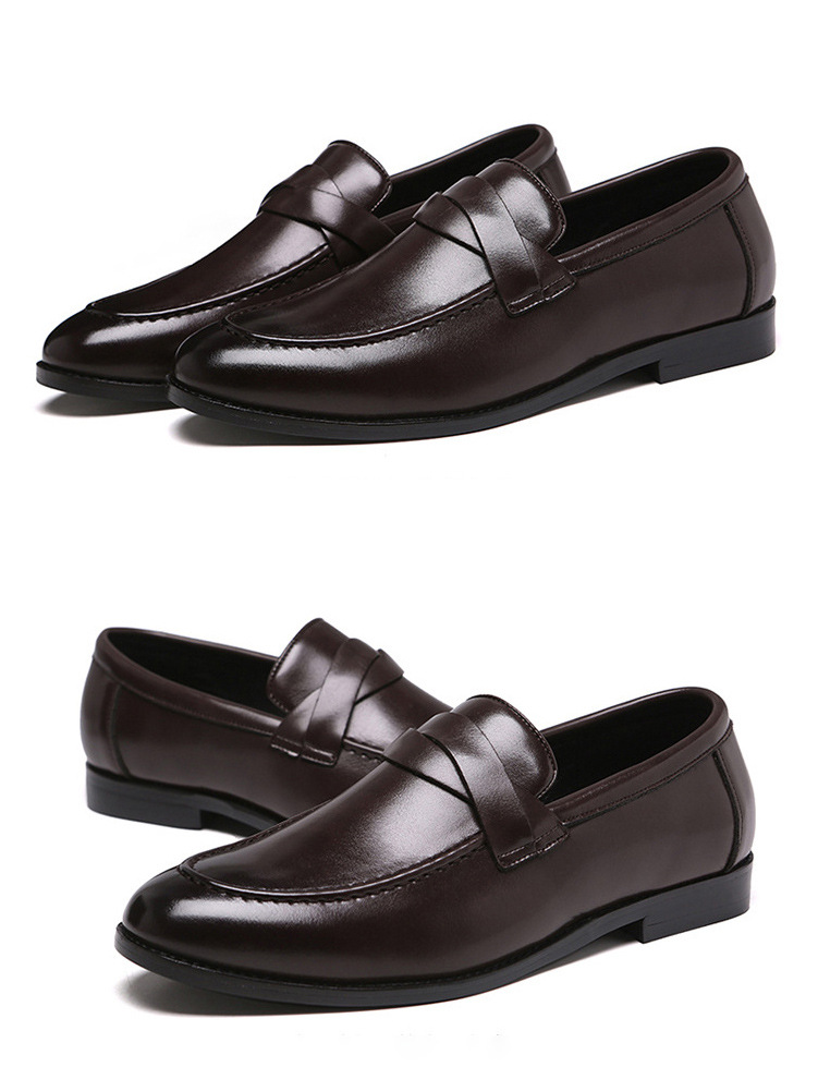 Young small leather shoes slip-on men's shoes casual shoes_voghion.com