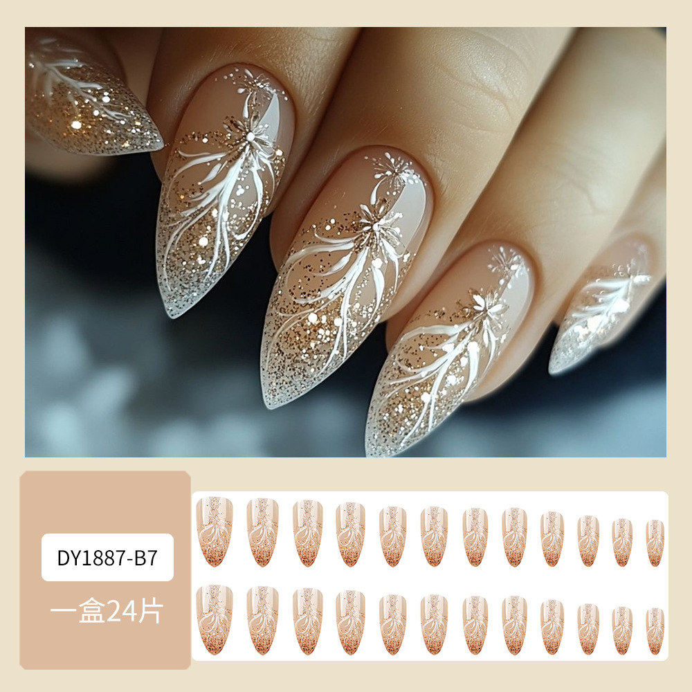 Cristales de hielo y nieve tipo gota de manicure polvo brillante parche de uñas de alta calidad venta transfronteriza blanqueamiento desgaste parche de uñas
