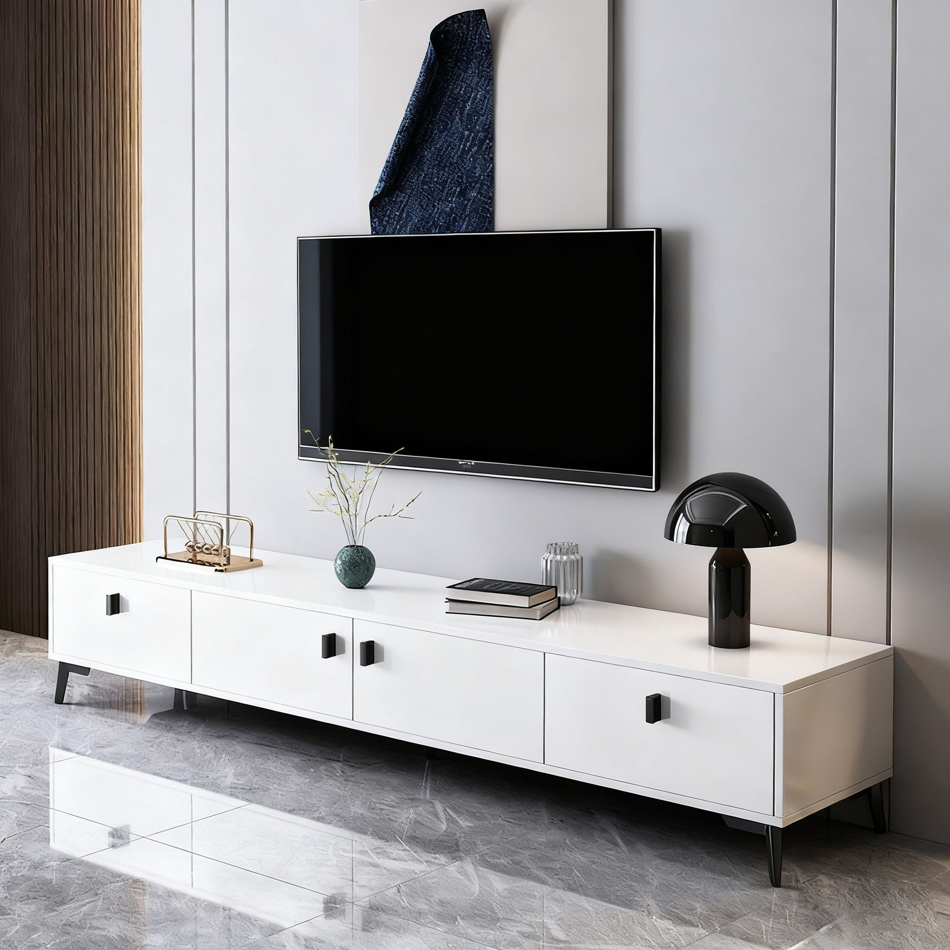 Tv Cabinet Living Room Home Small Apartment 2025 New Modern Simple Accessible Luxury Storage Storage Cabinet Integrated Floor-Standing Cabinet