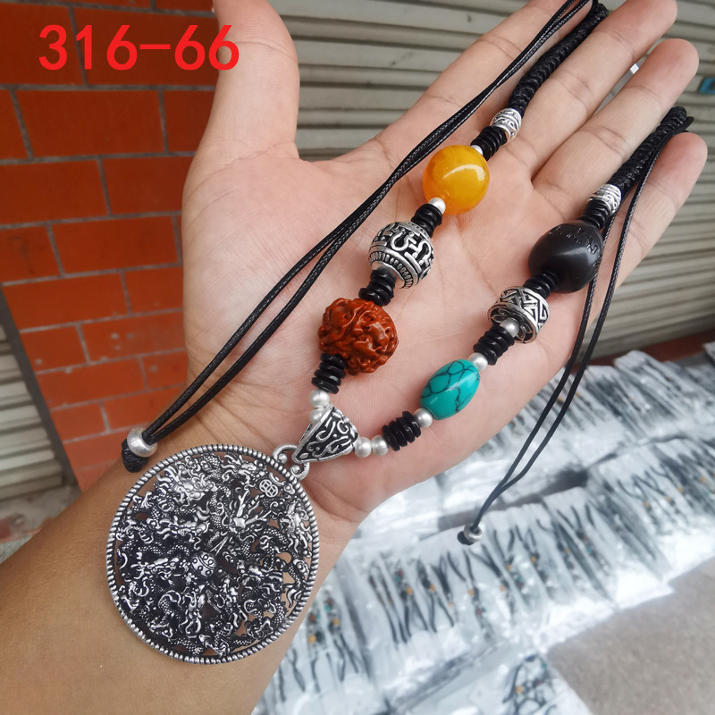 316仿古银项链毛衣链女饰品民族风复古抖音直播暴手工编绳艺长款|undefined