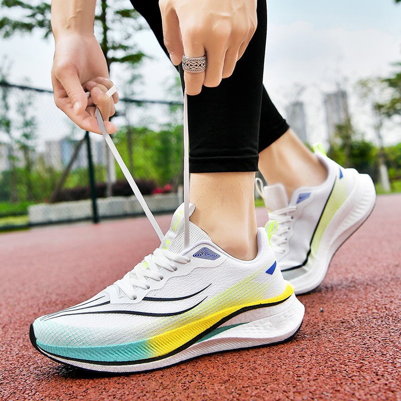 Zapatos deportivos transpirables de moda para hombres de verano, zapatos de plataforma con cordones de moda al aire libre para estudiantes, zapatos para correr casuales bajos