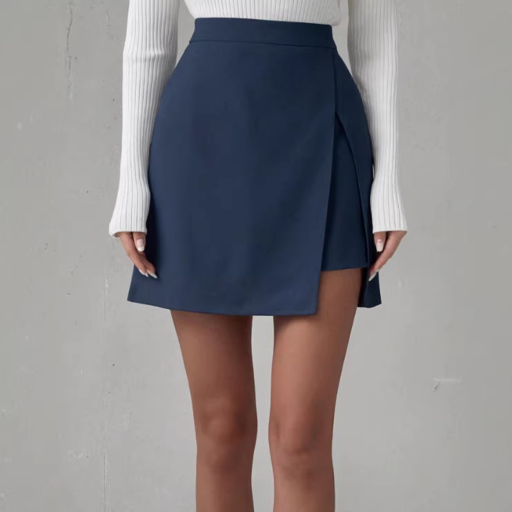 Women's Solid Color Casual Asymmetrical Skirt, Versatile Office Commuter Skirt Women's Solid Color Casual Asymmetrical Skirt, Versatile Office Commuter Skirt
