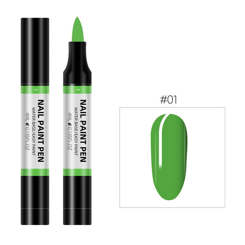 Nuevo producto transfronterizo Lápiz de pintura de esmalte de uñas de 24 colores Lápiz de pintura 3D Lápiz de pintura de uñas de punto a base de agua Lápiz de esmalte de uñas inodoro