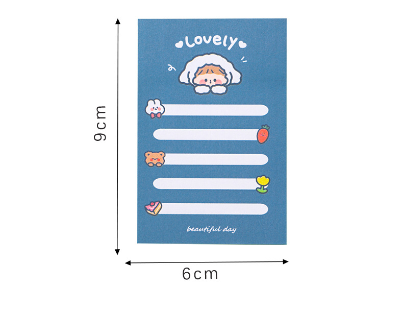 Cute Cartoon Blue Grid Portable Small Size Sticky Note display picture 1