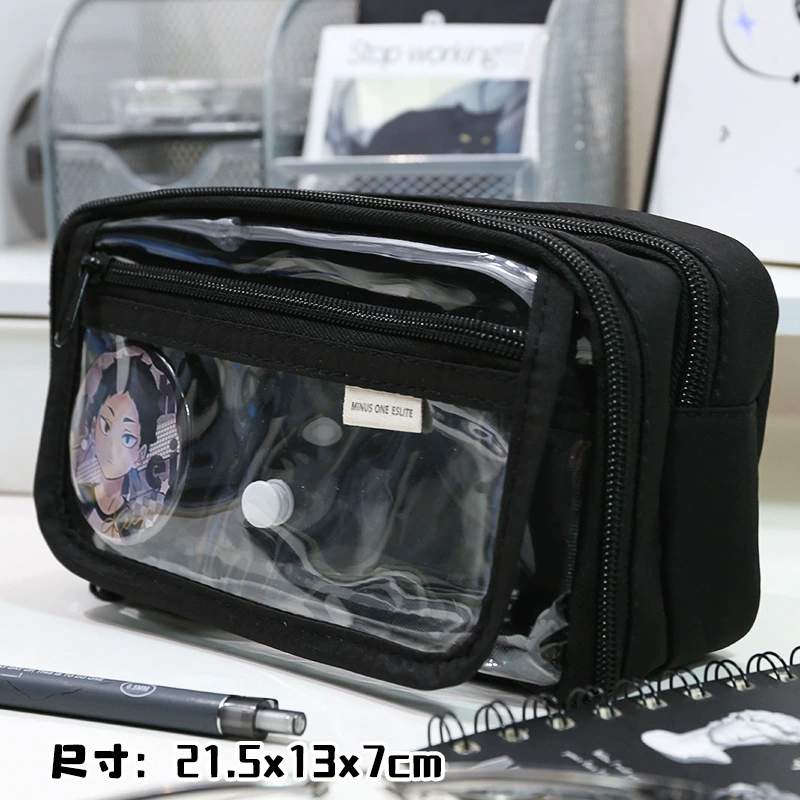 Transparent PVC Pencil Case, Large Capacity for Elementary Students, 8-Layer Waterproof Design