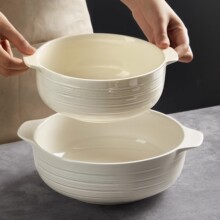 陶瓷白色双耳汤碗简约大碗日式泡面酸菜鱼碗家用大容量大盆碗盘子