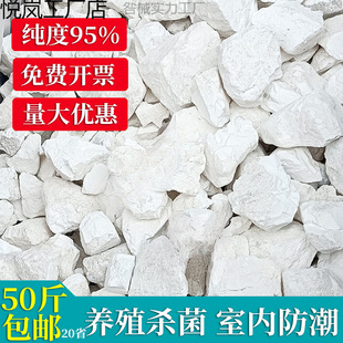 25kg Quicklime Block Powder Fish Pond Disinfection Brush Tree Breeding Moisture-Proof Desiccant Dehumidification Agricultural Block Granules