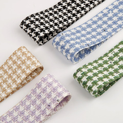 Birdcage Style Shiny Double Color Grid Clothing Shoes Flower Hat Decoration Butterfly Knot DIY Hair Accessories Grab Accessories Weaving Strap