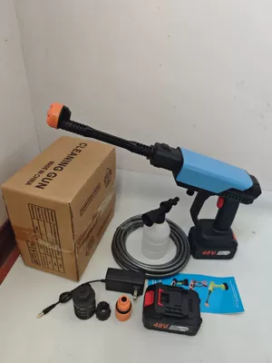 German Wireless High-Pressure Car High pressure car wash water gun - 563654-blue-5-section-two-power-carton-standard-version-5m-water-pipes