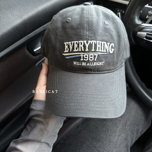 New American retro washed cotton embroidered letter baseball hat for men and women with wide brim and face-shaped small peaked cap
