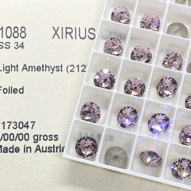 7mm Shijia Crystal Nail Art Rhinestones Ss34 Pointed-Back Round Rhinestones for Earrings DIY Loose Rhinestones Handmade Rhinestones Loose Rhinestones