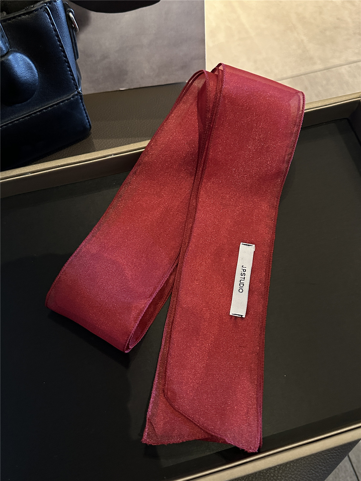 2#버건디 오간자 리본