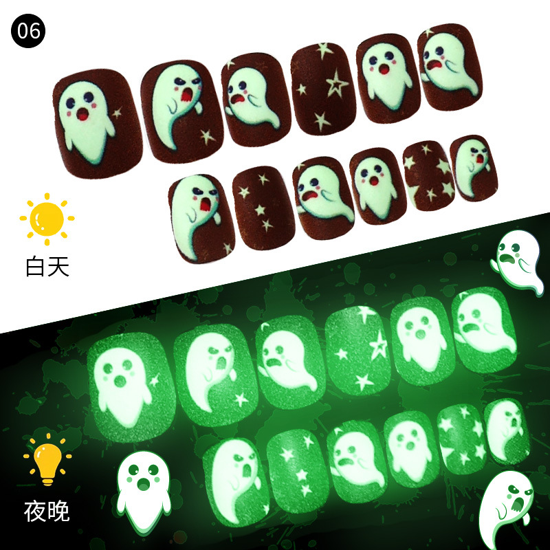 Luz de uñas para niños Una pieza de Halloween en forma de tira en caja fábrica de uñas portátil al por mayor