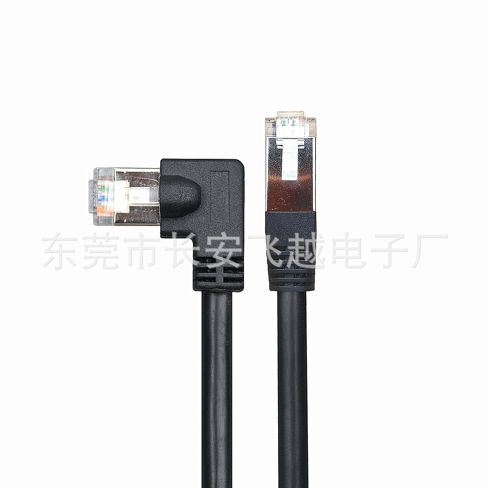 源头工厂直销 8P8C 90度RJ45弯头网线  双绞纯铜左弯右弯网线