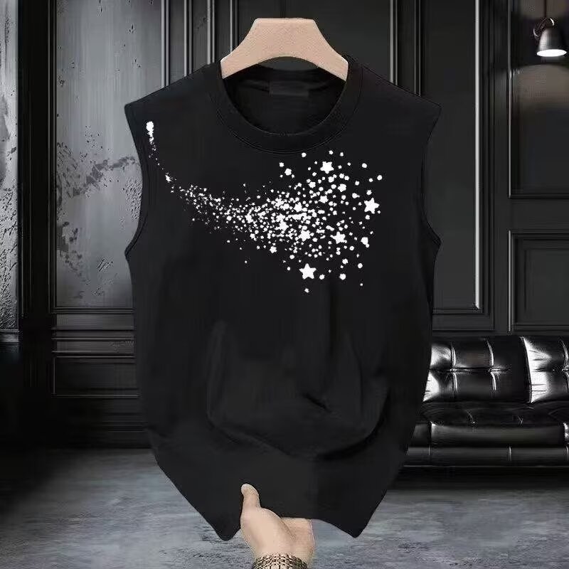 Men's Cartoon Embroidery Sleeveless Tank Top | Loose Fit Summer Streetwear | Comfortable Daily Casual Vest_viptrois.com