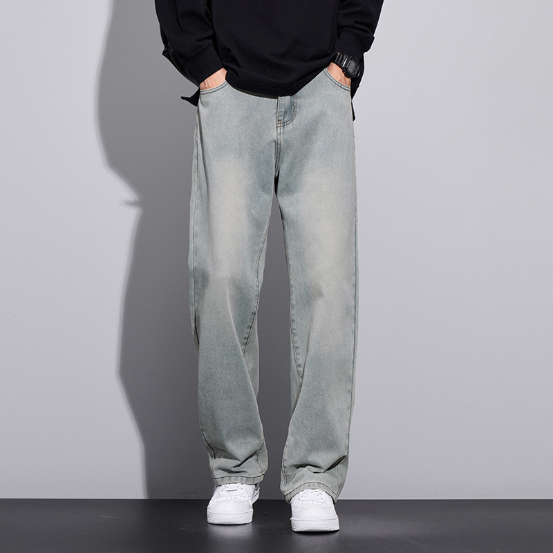 E-commerce Cross-border Good Source Boys Jeans High-end Retro Fashion Light Luxury Four-color Classic All-match Straight Pants