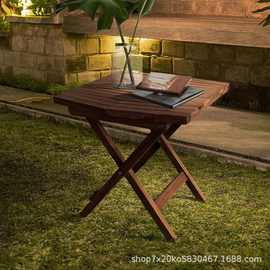 木制便携折叠桌 木质野炊露营小桌 实木户外花园喝茶点心桌餐桌