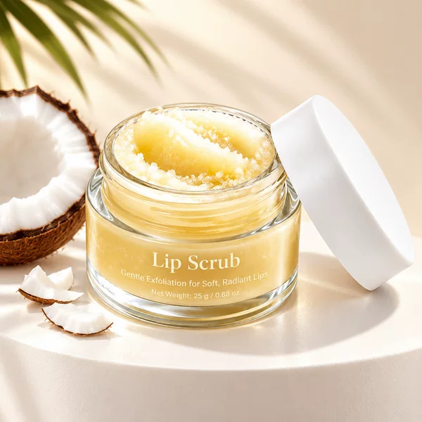 Cross-border Amazon Coconut Lip Scrub: Exfoliates, cleanses, reduces dark pigmentation around the lips, and provides moisturizing and hydrating benefits