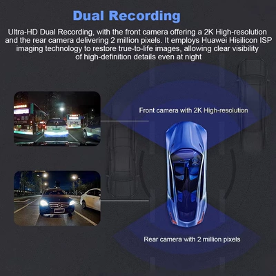 Naviqasiyalı ağıllı güzgülər Recorder 2K+1080P Driving Assistance