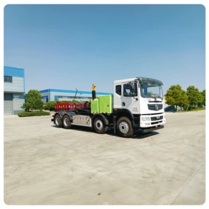 Blue license plate Dongfeng pure electric hook-lift garbage truck, detachable cargo box garbage truck, 2-8 cubic meters box capacity