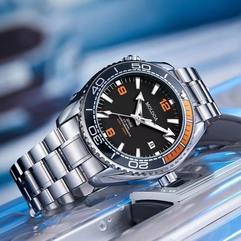 Nyt bedst sælgende ur med fuldautomatisk hulbevægelse, lysende kalender til mænd, dobbeltsidet sommerfuglespænde, vandtæt_voghion.com