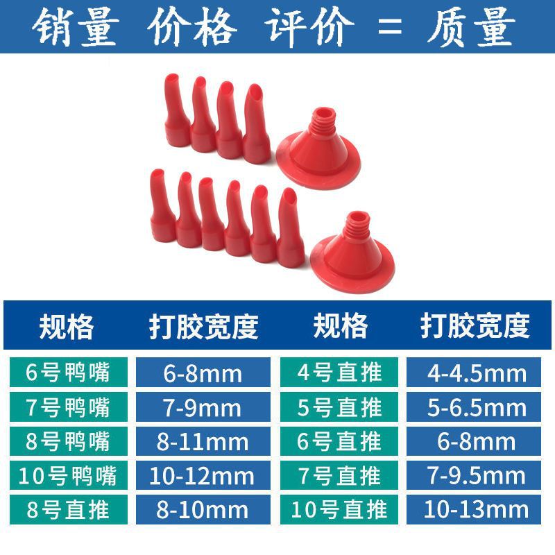 玻璃胶嘴加量不加价鸭嘴型打胶胶胶嘴头软胶胶结构胶批发速卖通