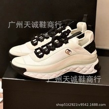 小香风运动鞋春秋新款厚底气垫内增高真皮透气休闲百搭老爹鞋