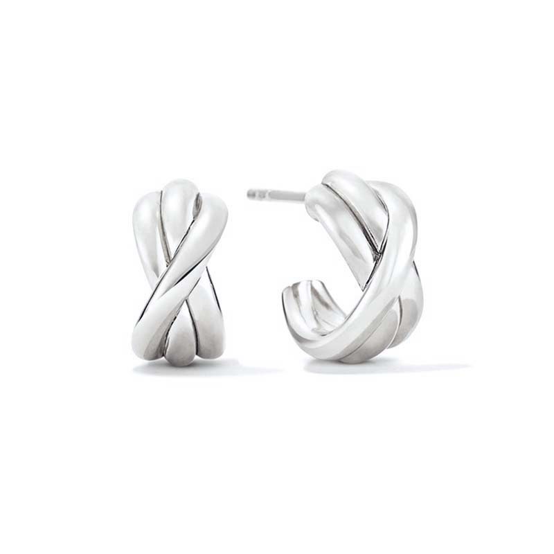 European And American New Cross-wrapped C-shaped Earrings display picture 2