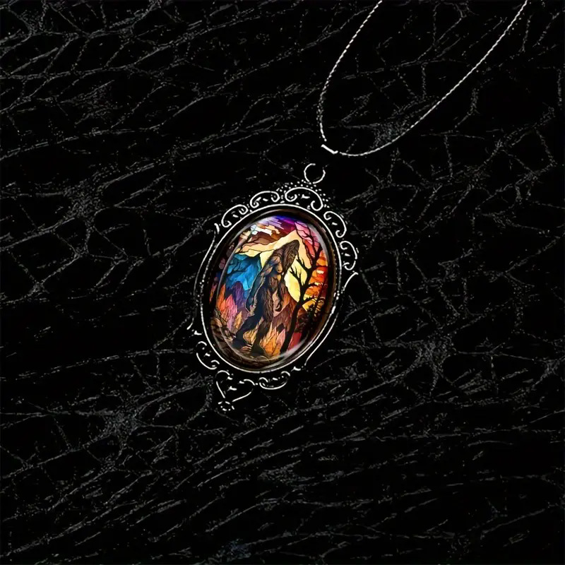 Fashionable elegant men's black glass pendant