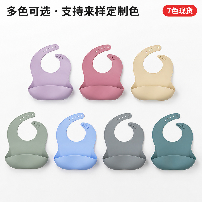 Babero impermeable de silicona para bebés y niños, babero antimanchas y antisaliva, babero antirreflujo de grado alimenticio.