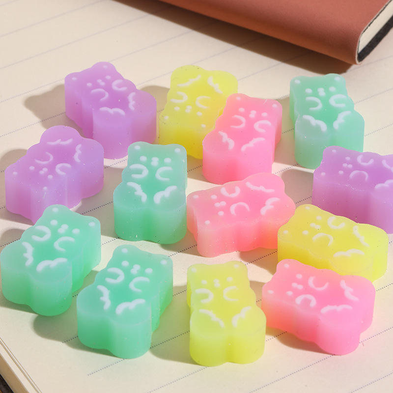 Children's Stationery Bear Eraser Cartoon Elementary School Students Cross-Border Pencil Eraser Cute Small Size Erases Cleanly Factory