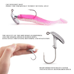 路亞餌新不倒翁血槽鉛頭鈎3.5/5/7/10/14g 五個/袋防掛底漁具配件