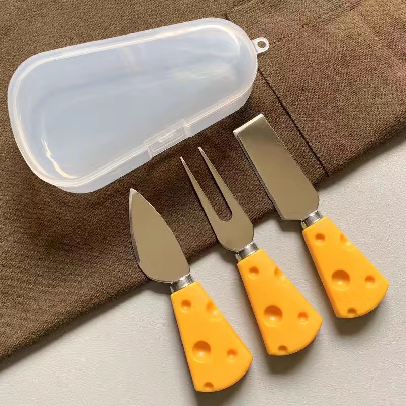 ins queso tenedor pequeño picnic occidental encantador cubiertos portátiles mango cuchillo cuchara tenedor de frutas set cuchillo de filete