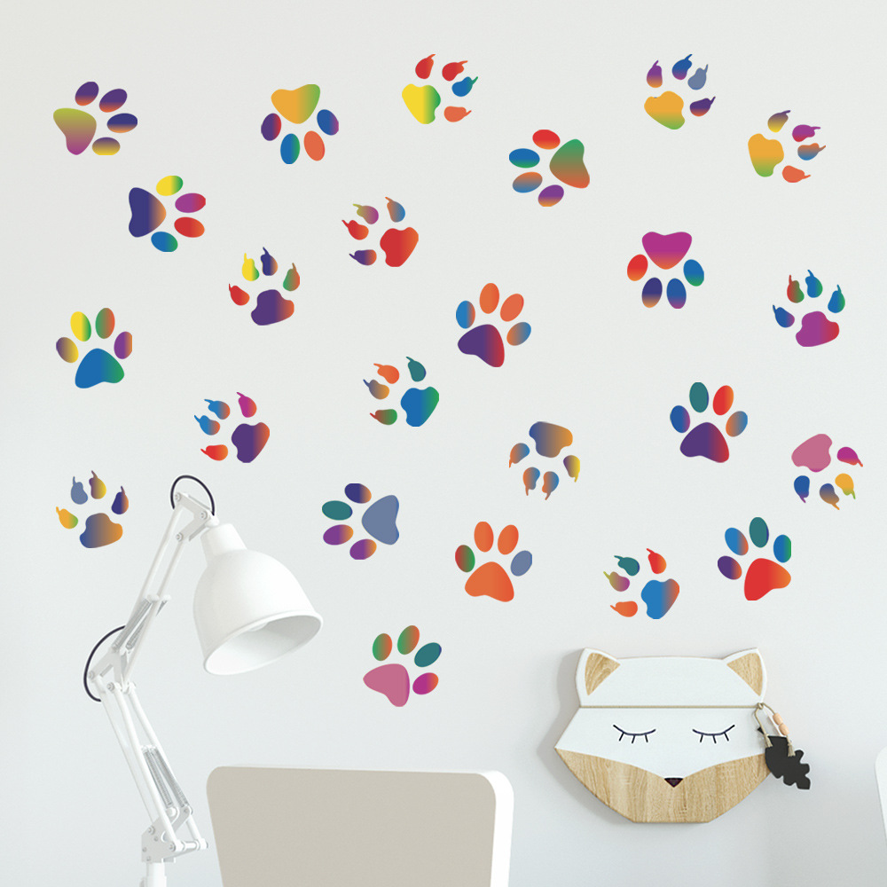 Shangyi Sp-S0300 Cartoon Dog Paw Print Wall Stickers Kidsren's Room Background Wall Decoration Wall Stickers Boys' Room Decoration