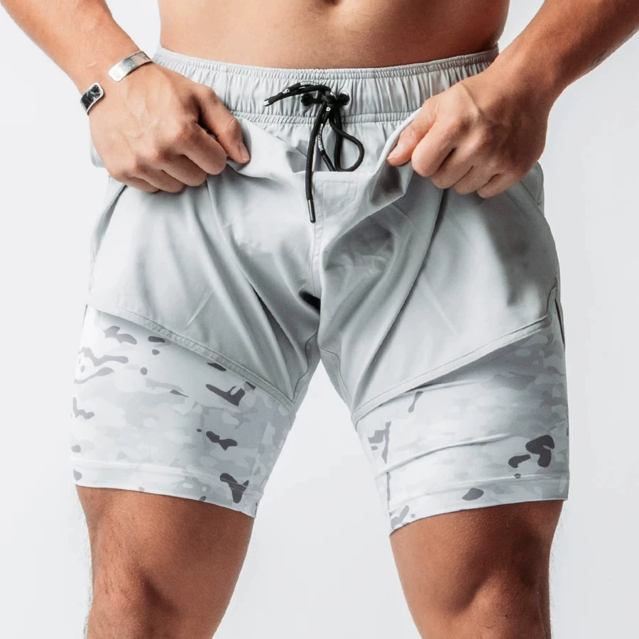 Summer travel trousers for leisure with zipper, quick dry shorts for gym