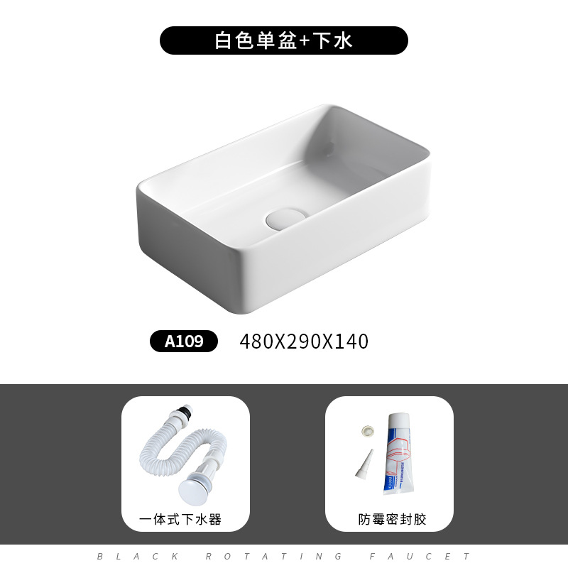 Mesa nórdica cuenca sola cuenca del hogar lavabo de cerámica Mesa cuenca baño cuadrado lavabo balcón lavabo