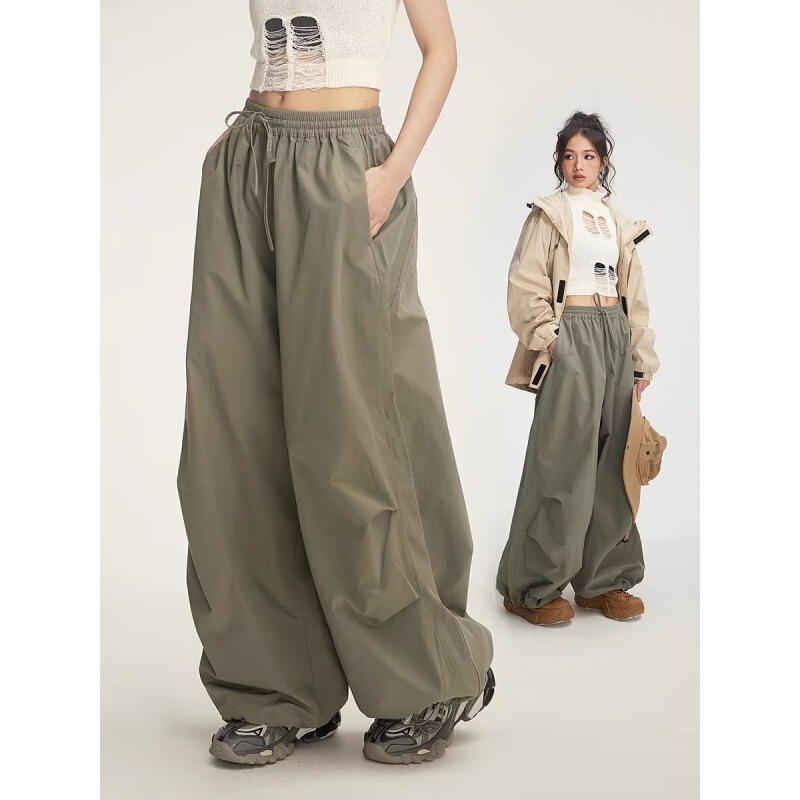 Oreeta Functional Style Thin Breathable American Workwear Pants Summer Retro Trendy Brand Parachute Pants Jogger Casual Pants for Women Oreeta Functional Style Thin Breathable American Workwear Pants Summer Retro Trendy Brand Parachute Pants Jogger Casual Pants for Women