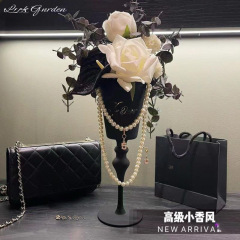 冷淡小香风玫瑰花花假花花束花艺餐桌客厅装饰花瓶摆件绢花田园
