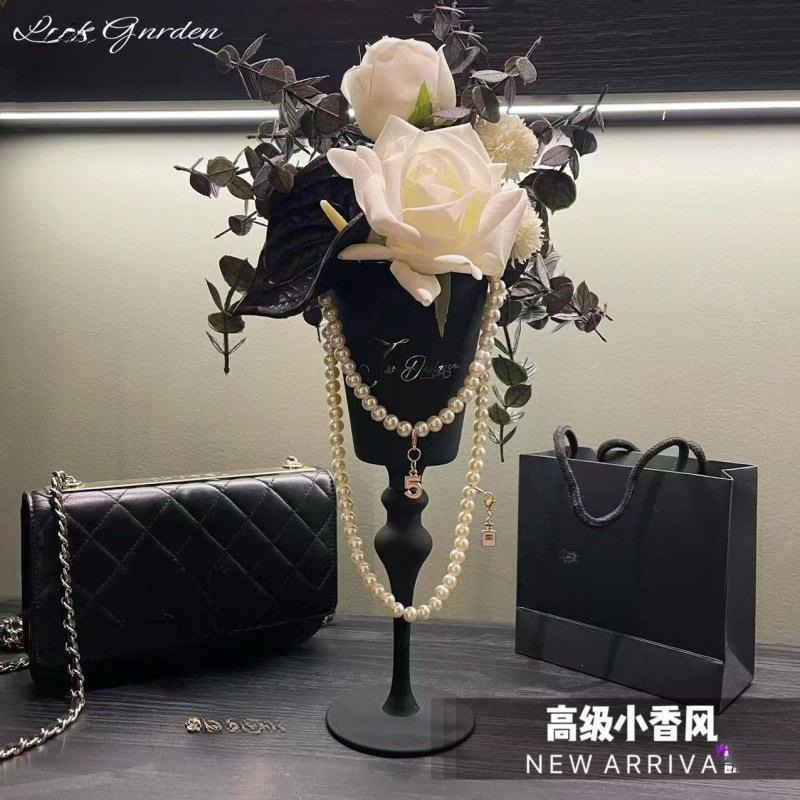冷淡小香风玫瑰花花假花花束花艺餐桌客厅装饰花瓶摆件绢花田园|undefined