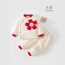 婴儿秋冬衣服加棉套装a类纯棉宝宝冬装加厚保暖棉衣冬季女国风