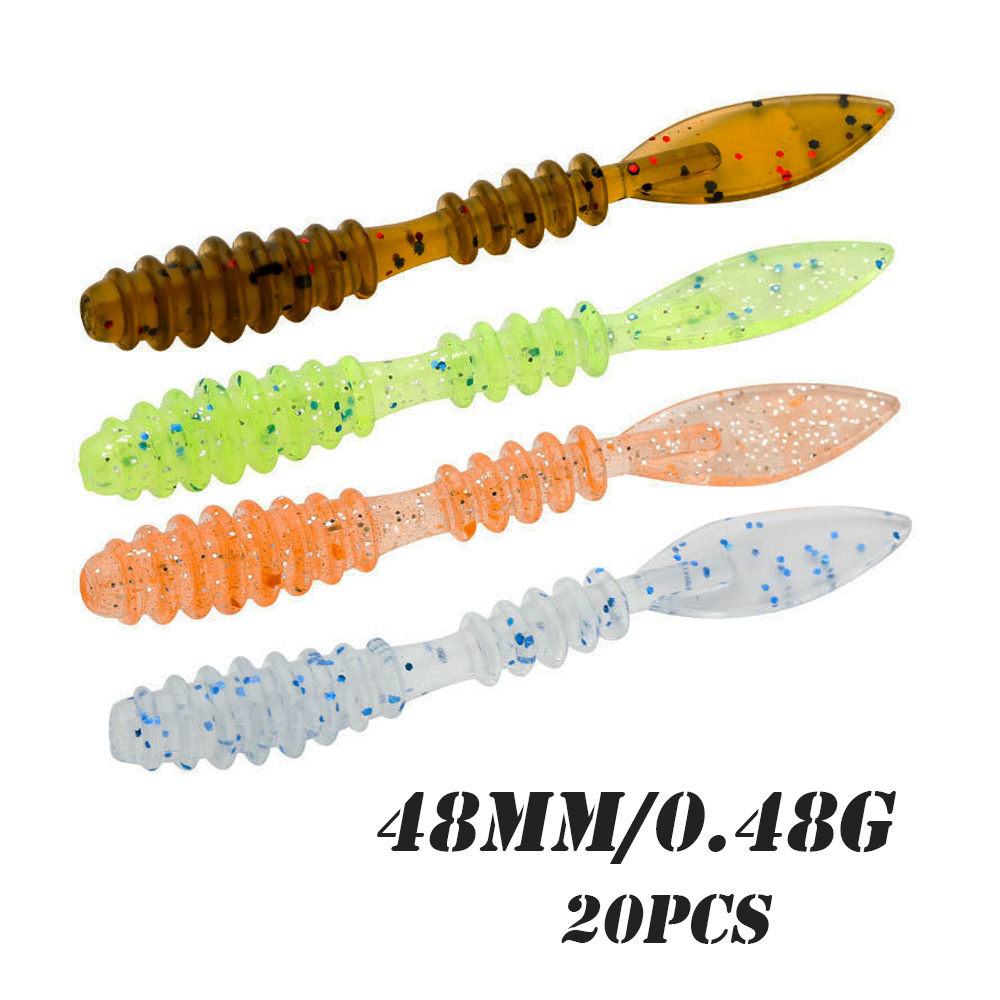 出口根釣路亞餌 軟餌4.8cm0.48g20個/盒仿生淡水海釣微物假餌批發
