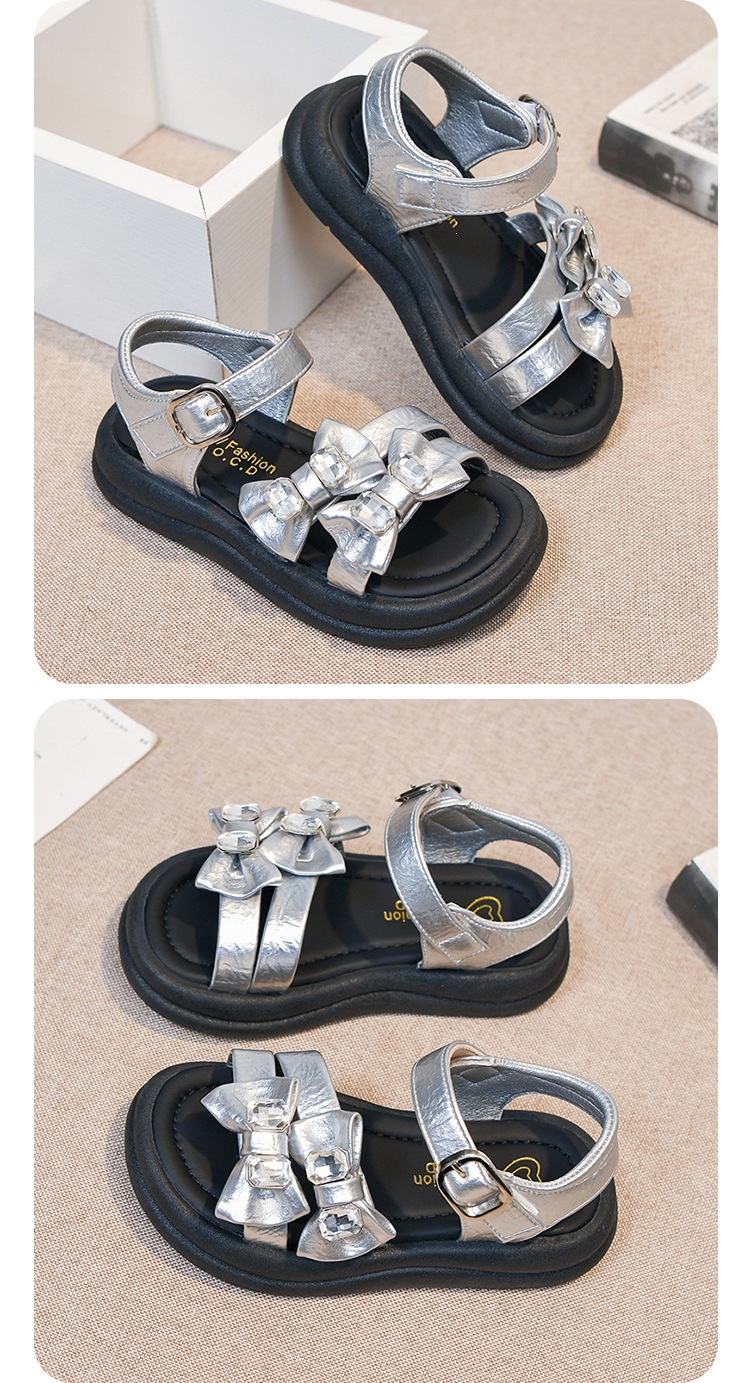 Sandali bambina con fiocco leggeri scarpe estive mare_voghion.com